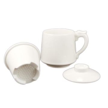 Diseño personalizado Diseño Taza de porcelana de cerámica turca impresa con tapa - Taza de infusor de té de 15 oz