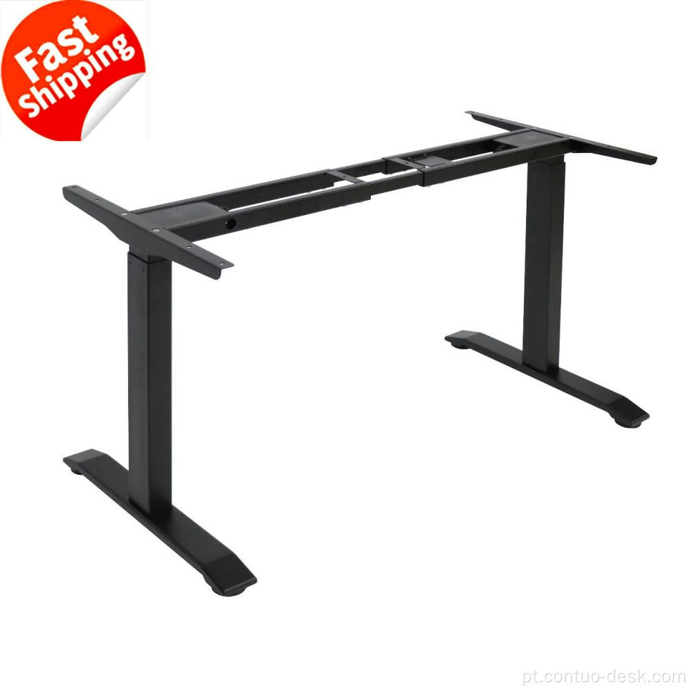 Office Black Ergonomic Motors Dual Motores Dual Perna Altura Elétrica Ajustável Sit Standing Desk da moldura