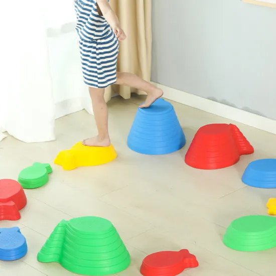 Child-Friendly Balance Blocks Set: River Stones Stepping Stones Made of Non-Slip, Durable Plastic