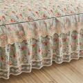 Cotton lace quilted single bed skirt