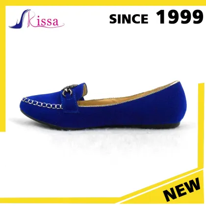 Wholesale Blue Suede Upper Women Shoes Flat Sole Boat Shoes Online