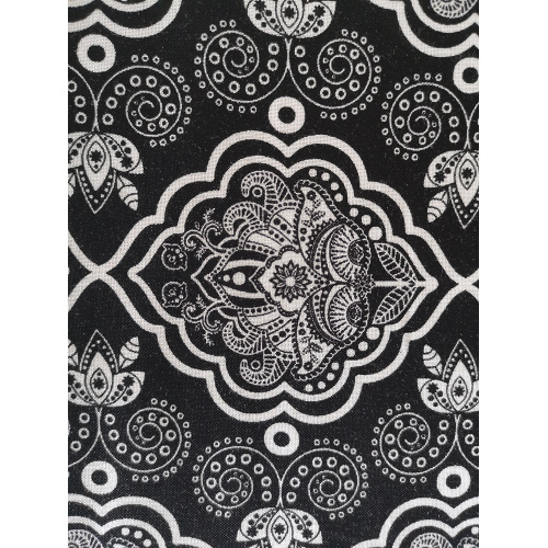 Tissu d&#39;impression Rayon Challis 32S noir et blanc