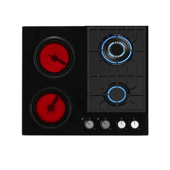 OEM/ODM Home Kitchen Appliance Multifunction Glass Panel 5 Burners Gas & Ceramic Stove