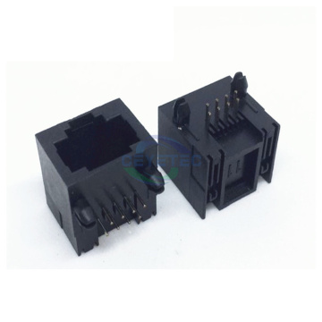 Plastic Female 8P8C RJ45 Connector 90 Degree Vertical Socket No LED