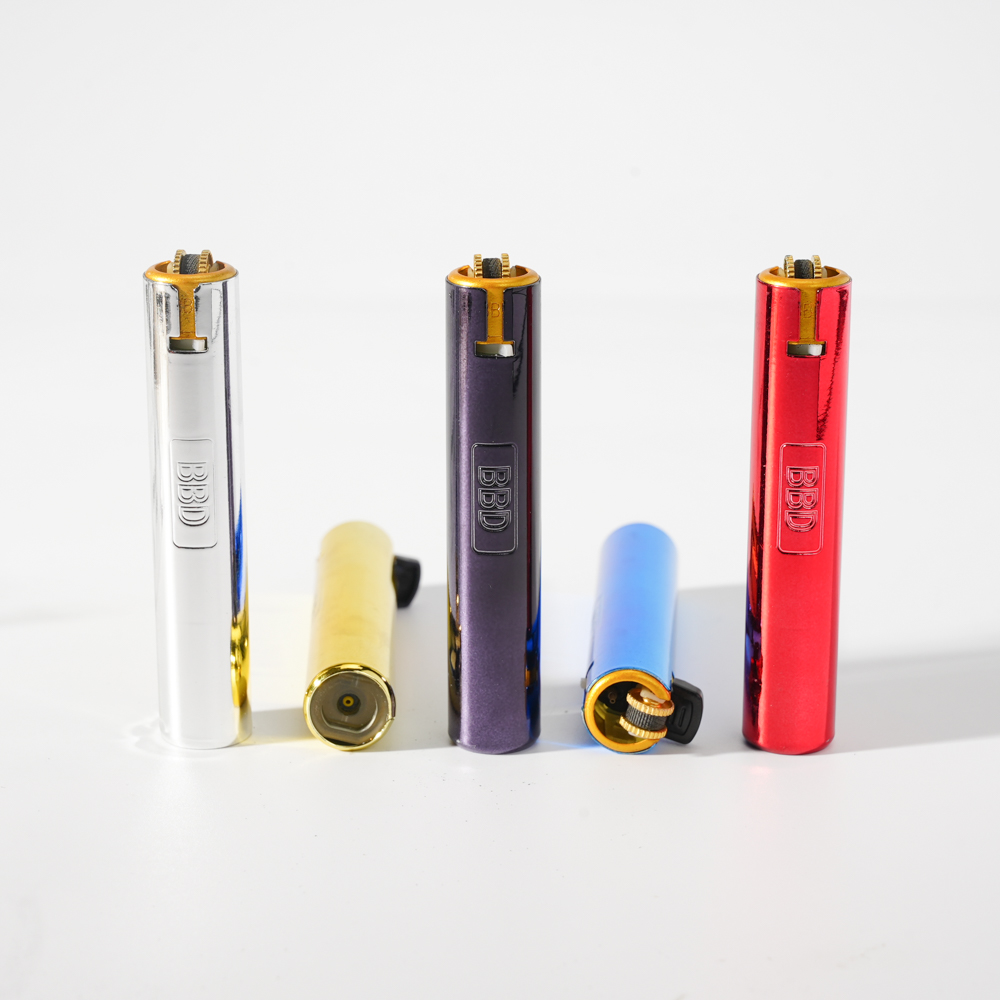 Soft Flame Cylinder Electroplated Cover Flint Lighter