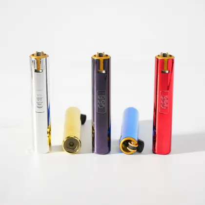 Soft Flame Cylinder Electroplated Cover Flint Lighter