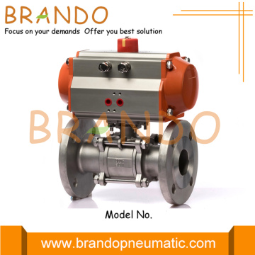 1'' DN25 3 Piece Pneumatic Flanged Ball Valve