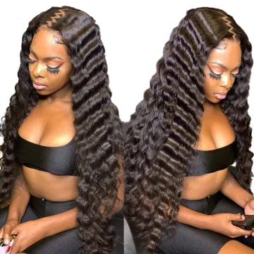 Cheap Whosale Hd Transparent Full Lace Front Wig Raw Brazilian Deep Wave Virgin Human Hair Lace Frontal Wig Vendors