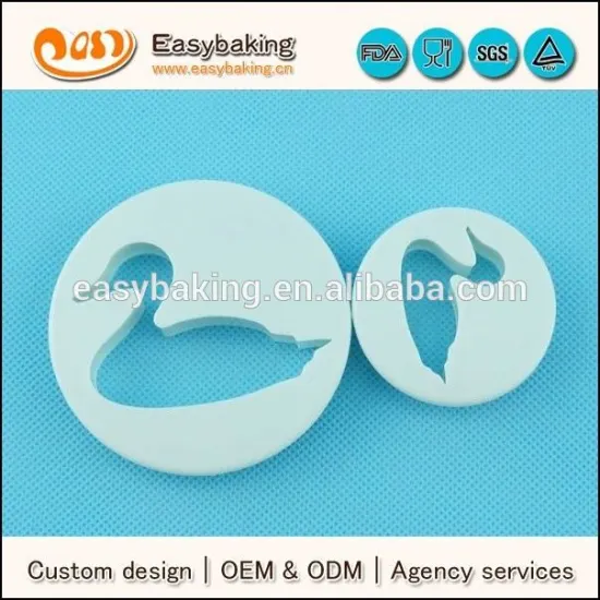 Custom swan deer cake decorating plastic fondant cutter
