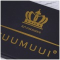 Роскошный золотой логотип черная бумажная коробка