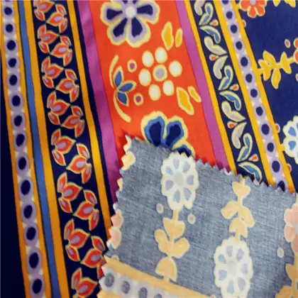 100%Ecovero rayon poplin  printed fabric