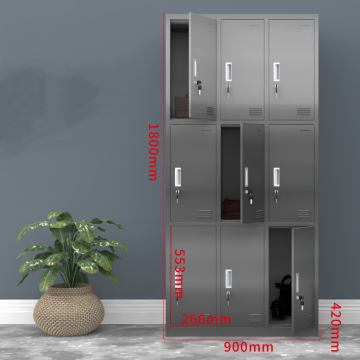 Hot Sale 9 Doors Stainless Steel Wardrobe Cabinet
