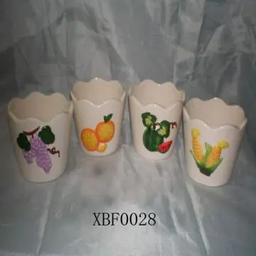Ceramic Garden Pot with Fruit Design
