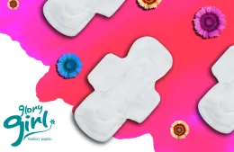Female cotton sanitary napkin with wings