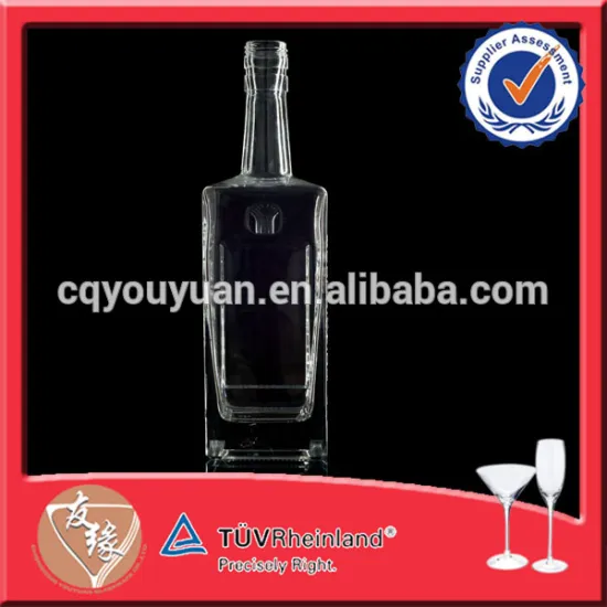 Square Wine Bottles 550 ML Unique Shapes Empty Cork Wine Bottles 550 ML