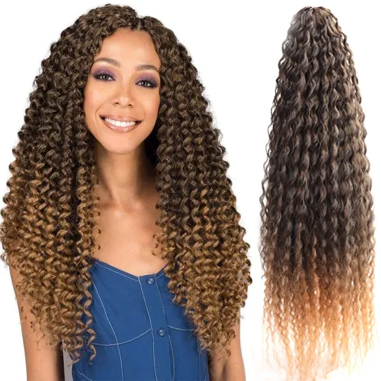2021 Brazilian Curly  Braids Crochet Hair  20 inch 80g Ombre Synthetic Hair Extensions for Black Women