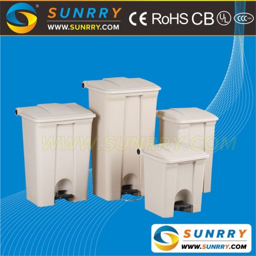 2015 unique new design 30.3L light yellow plastic mini trash can