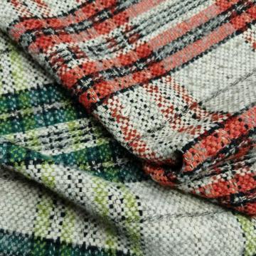 Boucle fashion yarn dyed plaid design fabric