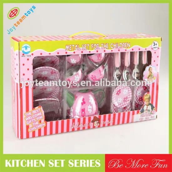 Stainless Steel Tea Set Children Kitchen Toys Play Tableware