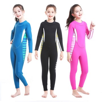 Kids Spring 3mm Full Neoprene Wetsuit - Black Print UV Protection Swimwear