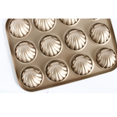 12x Non-stick Madeleine Cake Mold (Golden)