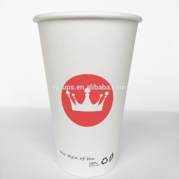 16oz food grade single PE paper cup with design