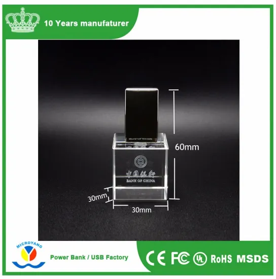 2gb-32gb Free Custom 3D Logo Inside Cubic Crystal USB 2.0 Memory Flash Drive