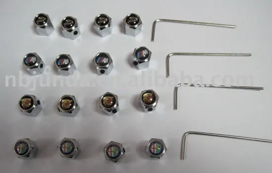 Anti-theft locking type car logo valve caps