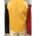 Chaqueta de moto de piel sintética multicolor para hombre