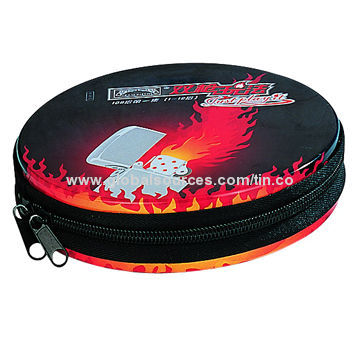 Round CD Box with Zipper, SGS and BV Marks, Environment-friendly Raw Material