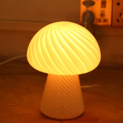The striped mushroom table lamps