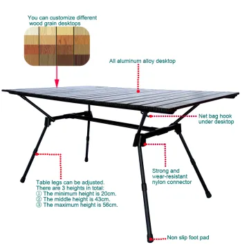 High-Quality Folding Camping Steel Table and Chairs for Low-Camp Tables and Picnics