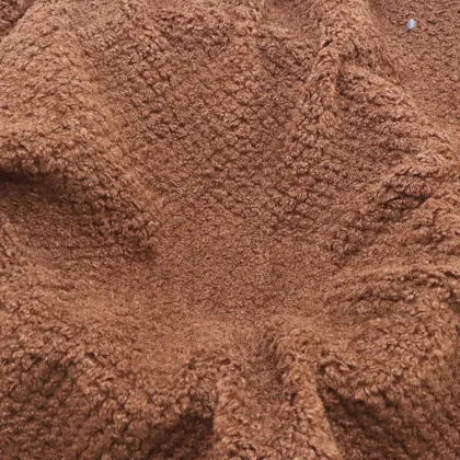polyester Fleece Soft Brown Knitted Fabric