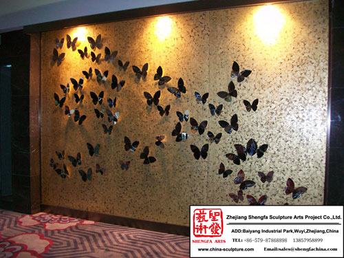 Large Size Butterfly Relief Mural