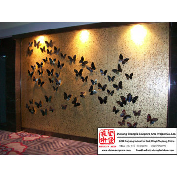 Large Size Butterfly Relief Mural