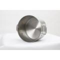 Stainless steel soup pot with petite handles