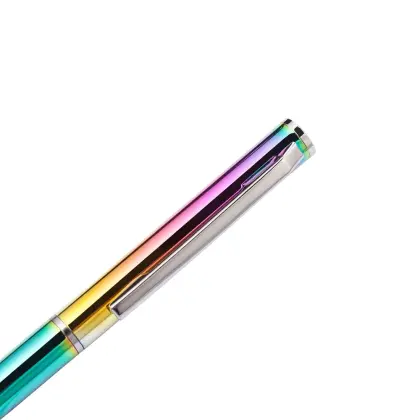 Jinghao Brand Luxury Thin Slim Rainbow Color Metal Ball Pen