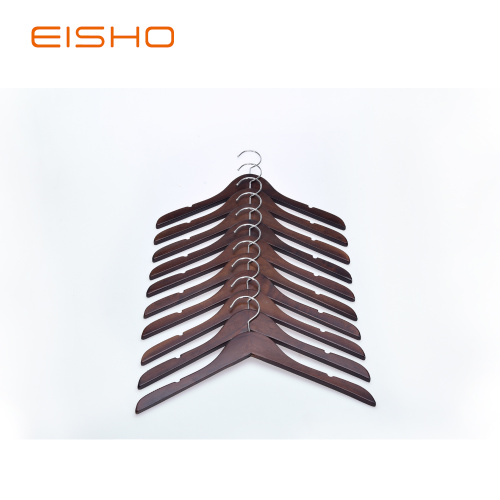 Vente en gros de cintres en bois EISHO en noyer foncé