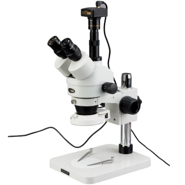 AmScope 3.5X-90X Zoom Stereo Microscope with LED Lighting, Soldering Kit, and 3MP Digital Camera