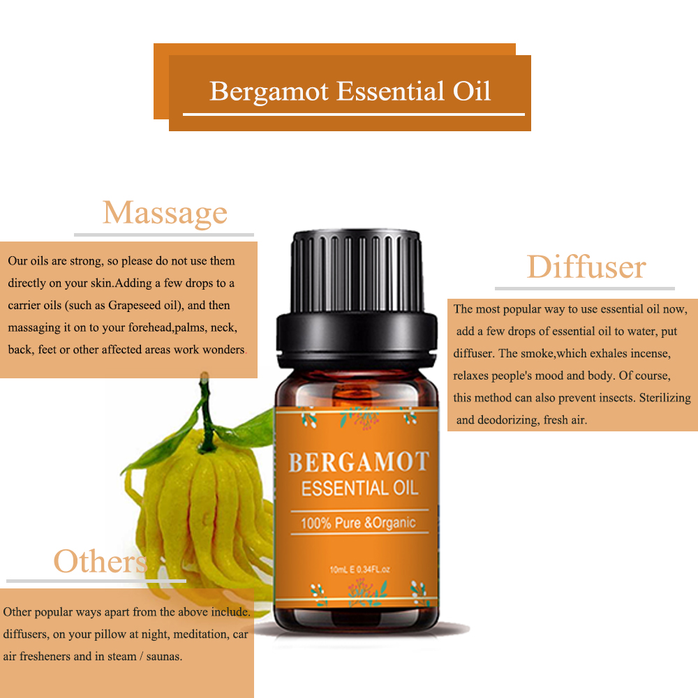 Bergamot aromatherapy 100% Sampuli muhimu ya mafuta bure