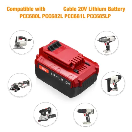 Smart Fast Rechargeable Battery and Charger Set for Porter Cable 20V Cordless Tools