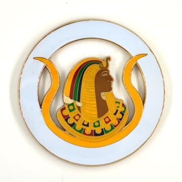 Custom DIY Metal Craft: 3\" Round Gold DOI Logo Emblem - Inspired by Daughters of ISIS and Masonic Design for Car Accessories