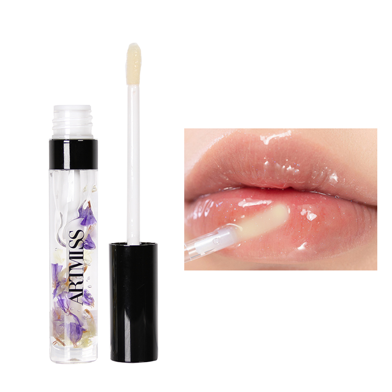 High Quality Plants Flower Petals Lip Base Vendor Custom Pigment Plump Lip Gloss