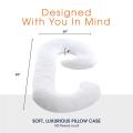 J Shaped Maternity Pillow with Zippered Cover