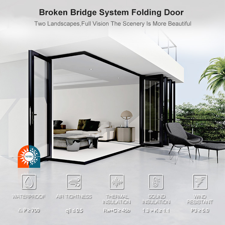 Aluminum Folding Doors of Glass Applications