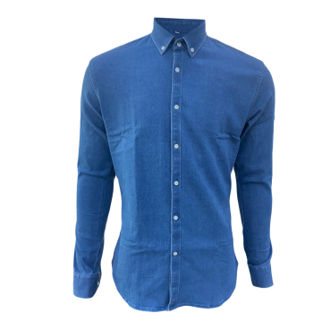 Custom Men's Long Sleeve Daily Casual Denim Shirt