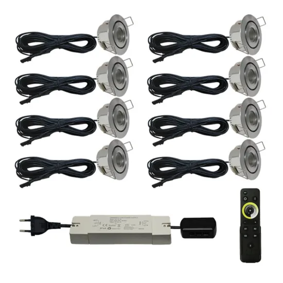8pcs DC12V IP44 Adjustable Mini LED Downlights for Pergola