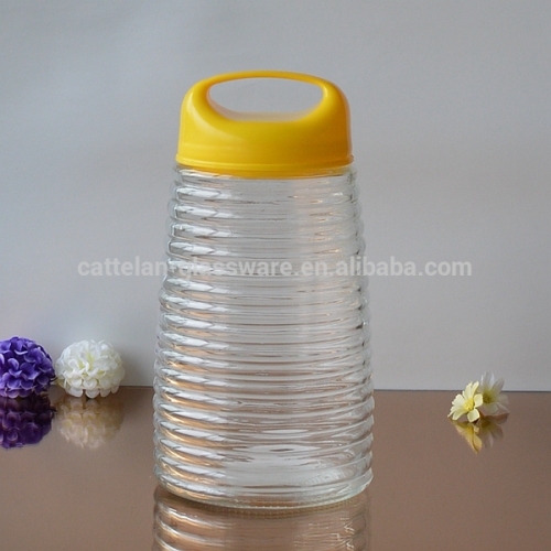 62oz Large capacity storage glass bottle for honey with plastic lid