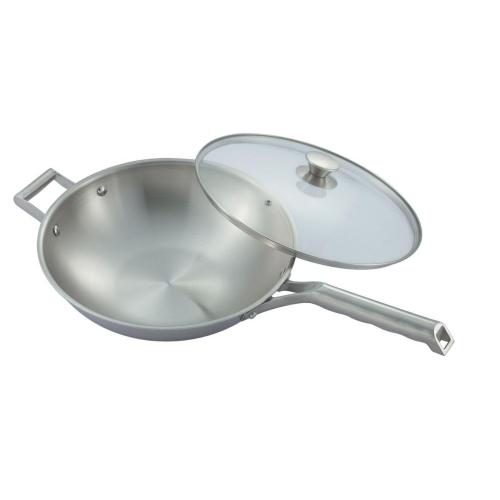 Wok de acero inoxidable de 3 capas