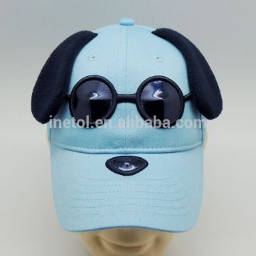6 panel 100% cotton cute embroidred animal image safe chidren baseball cap